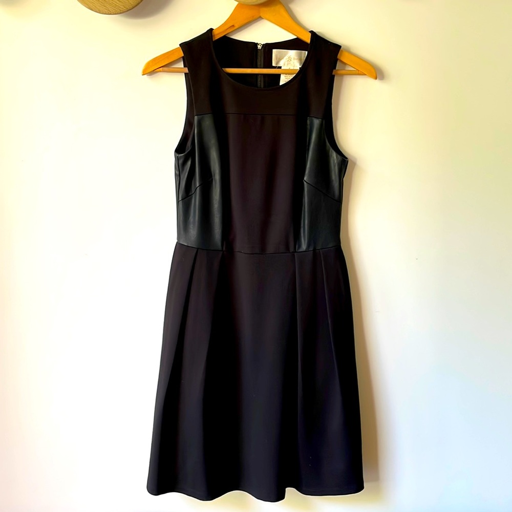 Julie Brown Dress with Leather Patch Size S